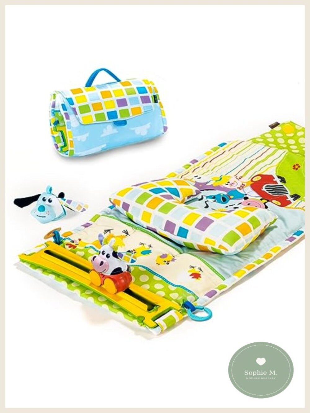 Yookidoo Baby Tummy Time Mat with Pillow Portable Washable Playmat